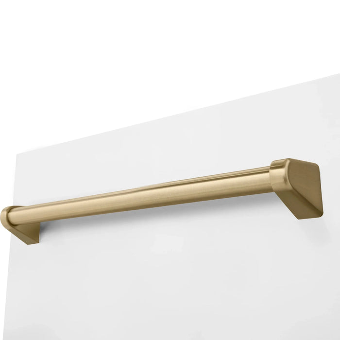ZLINE Autograph 18" Dishwasher White Door, Bronze Handle DWVZ-WM-18-CB