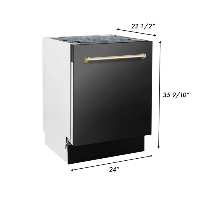 ZLINE Autograph 24" Dishwasher Black Stainless, DWVZ-BS-24-G