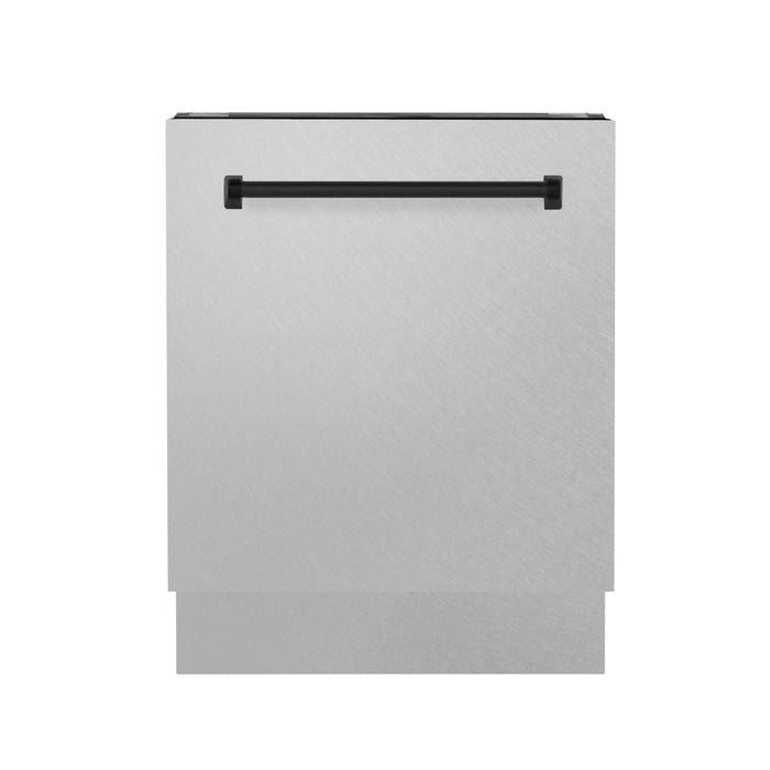 ZLINE Autograph 24" DuraSnow Dishwasher, Black Handle DWVZ-SN-24-MB
