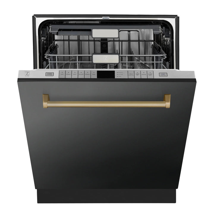 ZLINE Autograph Edition 24" Dishwasher Black Stainless, DWMTZ-BS-24-CB
