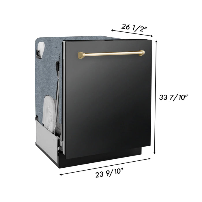 ZLINE Autograph Edition 24" Dishwasher Black Stainless, DWMTZ-BS-24-G