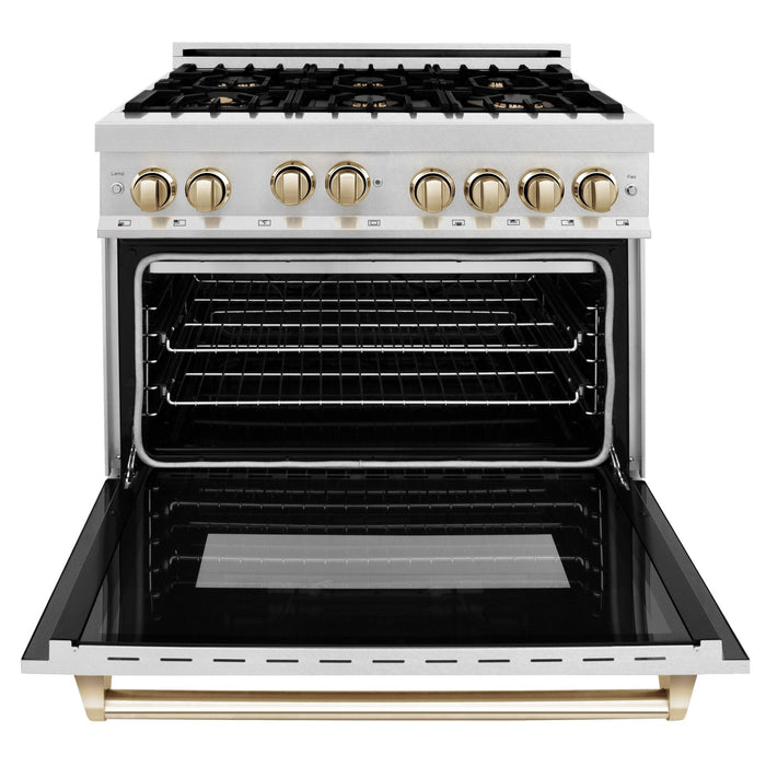 ZLINE Autograph Edition 36" Dual Fuel Range, Gold Accents, RAZ-36-G