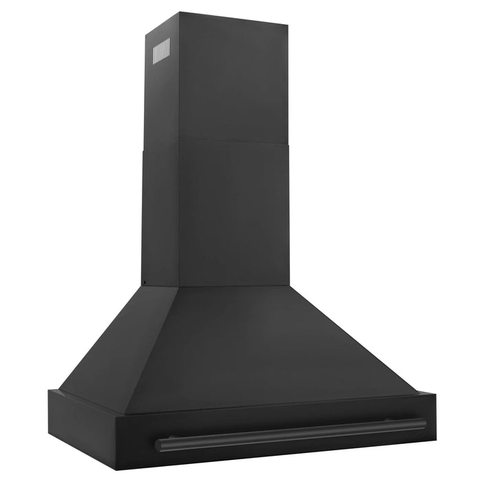 ZLINE Black Stainless Steel Range Hood with Black Stainless Steel Handle - BS655-30-BS