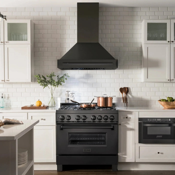 ZLINE Black Stainless Steel Range Hood with Black Stainless Steel Handle - BS655-36-BS