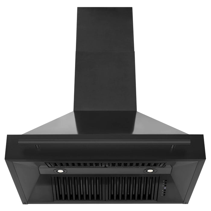 ZLINE Black Stainless Steel Range Hood with Black Stainless Steel Handle - BS655-36-BS