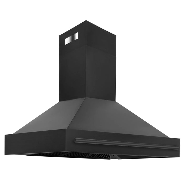 ZLINE Black Stainless Steel Range Hood with Black Stainless Steel Handle - BS655-48-BS