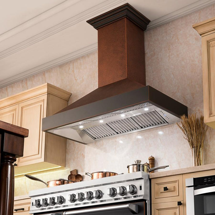 ZLINE 48" Hand-Hammered Copper Finish Wall Range Hood, 655-HBXXX-48