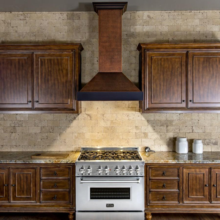 ZLINE 48" Hand-Hammered Copper Finish Wall Range Hood, 655-HBXXX-48