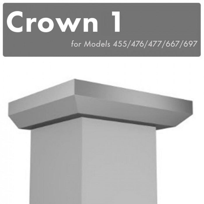 ZLINE Crown Molding #1 for Wall Range Hood, CM1-455/476/477/667/697