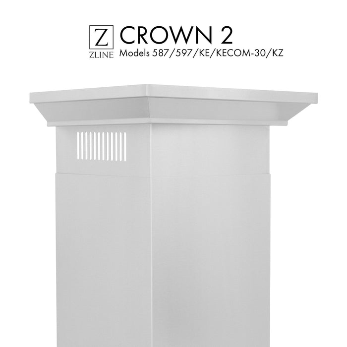 ZLINE Crown Molding #2 for Wall Range Hood, CM2-587/597/KE/KECOM-30/KZ