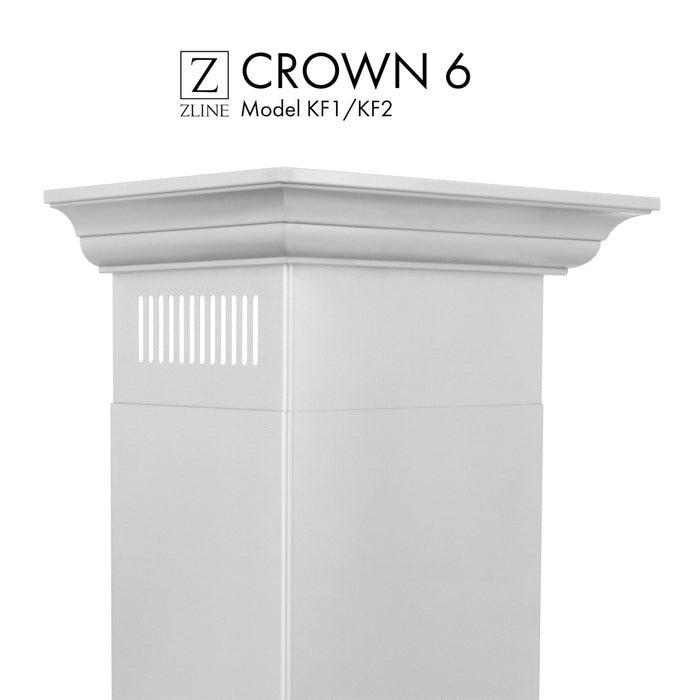 ZLINE Crown Molding 6, Wall Range Hood Stainless, CM6-KF1/KF2