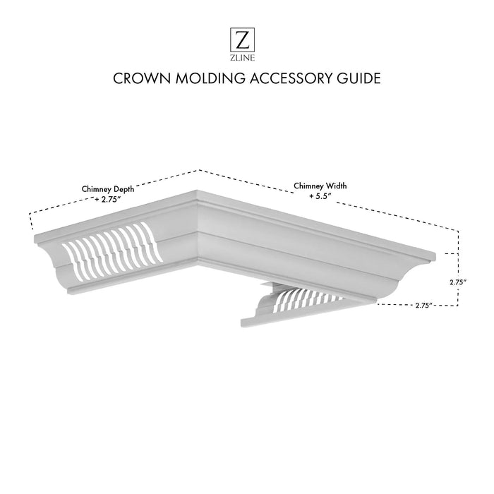 ZLINE Crown Molding in Stainless Steel with Built-in Bluetooth Speakers CM6-BT-KF1/KF2