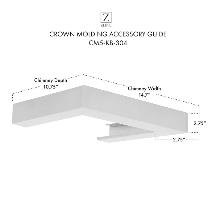 ZLINE Crown Molding Profile 5 for Wall Mount Range Hood CM5-KB-304