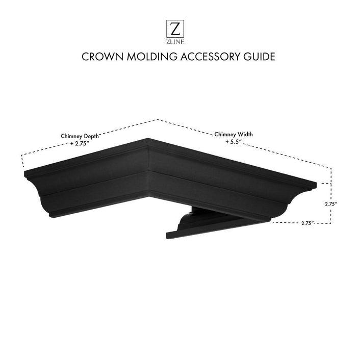 ZLINE Crown Molding Profile 6, Wall Mount Range Hood, CM6-BSKBN