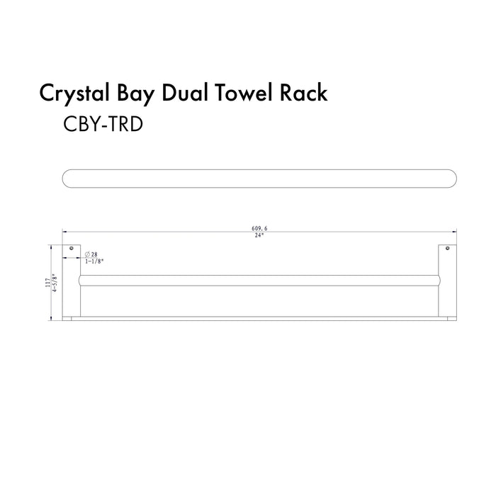 ZLINE Crystal Bay Double Towel Rail CBY-TRD-PG