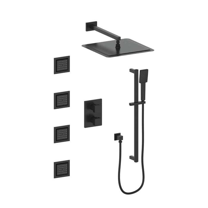 ZLINE Crystal Bay Thermostatic Shower System with Body Jets CBY-SHS-T3-MB