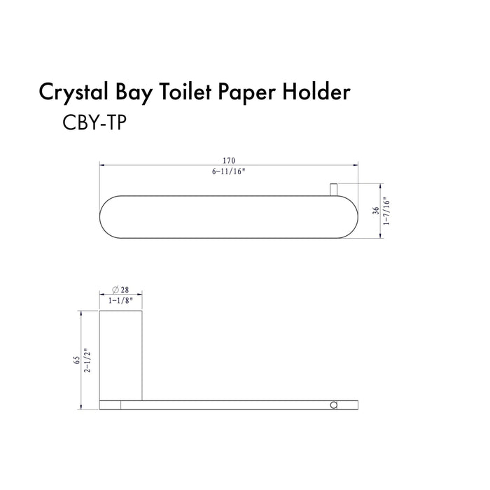 ZLINE Crystal Bay Toilet Paper Holder CBY-TP-PG