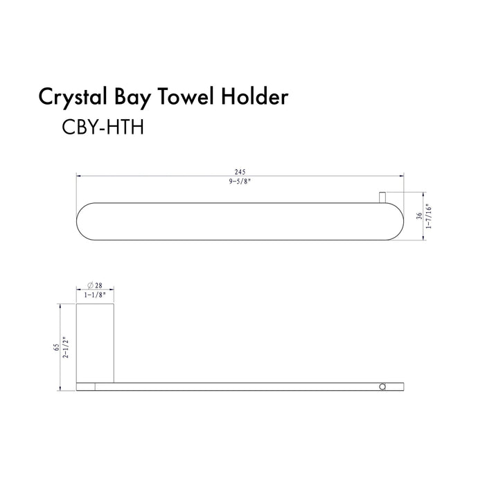ZLINE Crystal Bay Towel Holder CBY-HTH-MB
