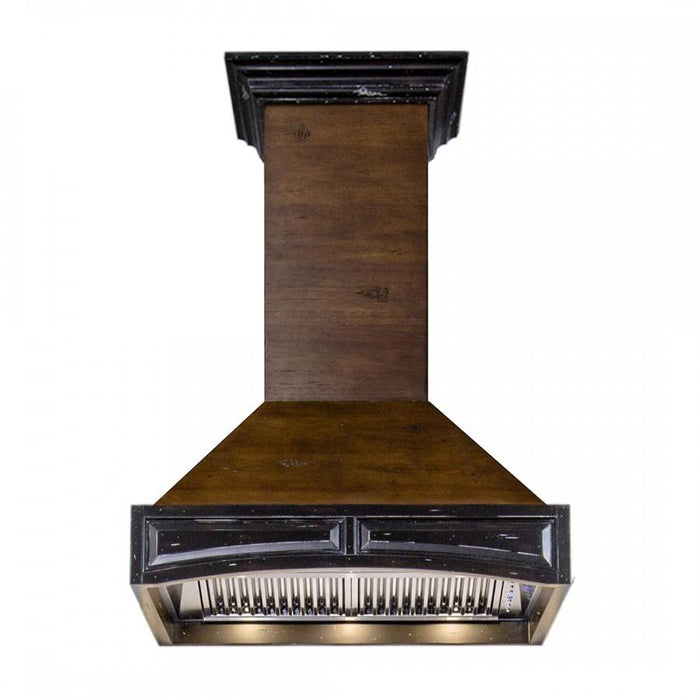 ZLINE 42"  Wooden Wall Mount Range Hood, Antigua and Walnut, 321AR-RD-42
