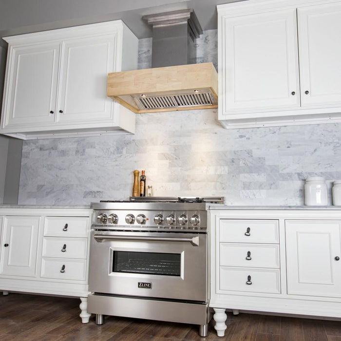 ZLINE 30" Wooden Wall Range Hood, Butcher Block, 681M-RS-30-400