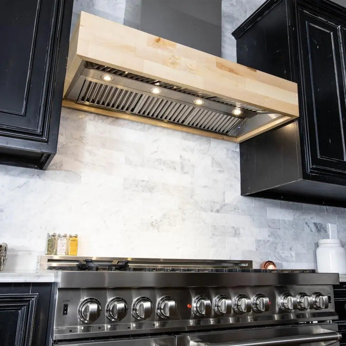 ZLINE 30" Wooden Wall Mount Range Hood, Butcher Block, 681M-30