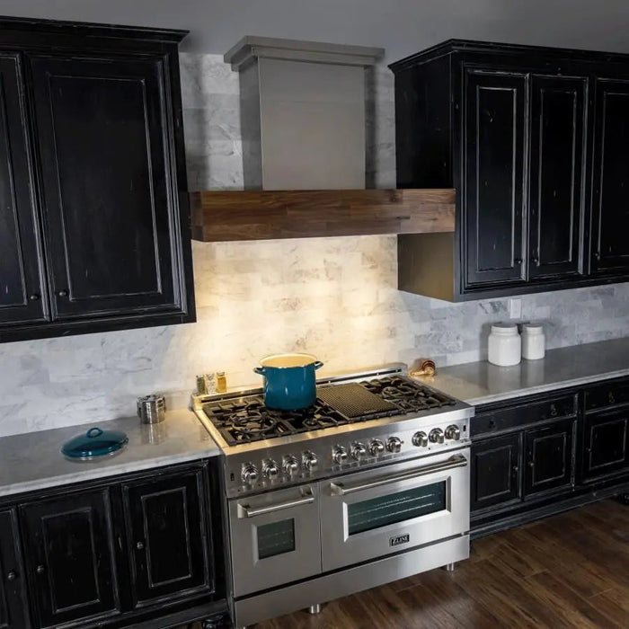 ZLINE 48" Wooden Wall Mount Range Hood Butcher Block, 681W-48