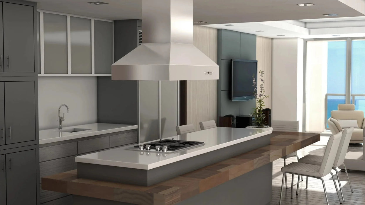 ZLINE Dual Remote Blower Island Mount Range Hood in Stainless Steel 697i-RD-36