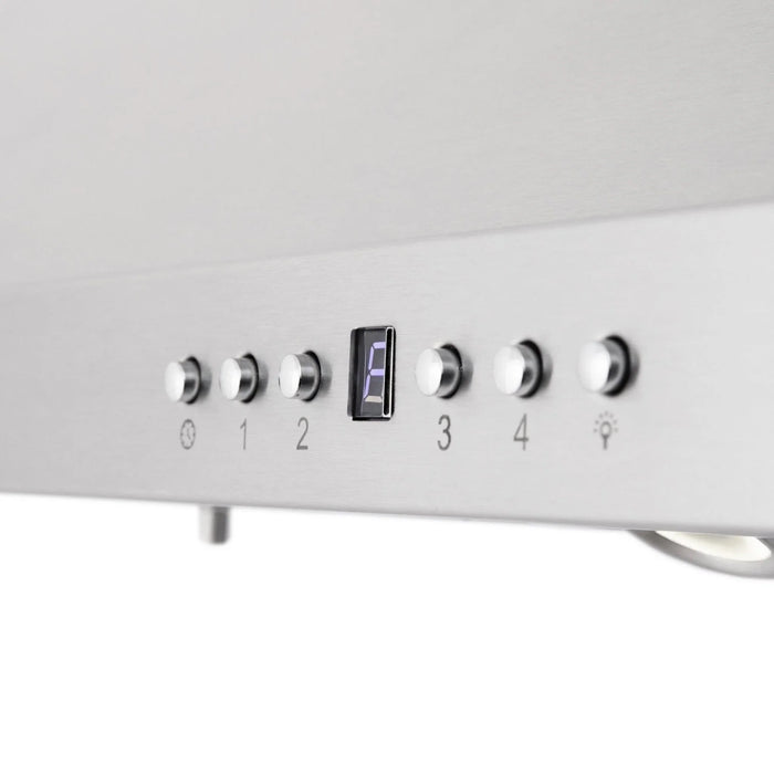 ZLINE Ducted Vent Island Mount Range Hood in Stainless Steel with Built-in ZLINE CrownSound Bluetooth Speakers GL1iCRN-BT-30