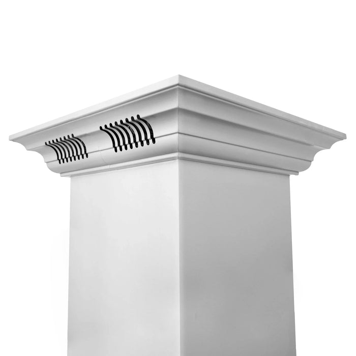 ZLINE Ducted Vent Island Mount Range Hood in Stainless Steel with Built-in ZLINE CrownSound Bluetooth Speakers GL1iCRN-BT-30