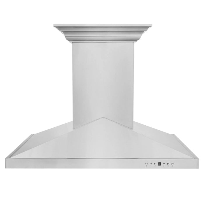 ZLINE Ducted Vent Island Mount Range Hood in Stainless Steel with Built-in ZLINE CrownSound Bluetooth Speakers GL1iCRN-BT-36
