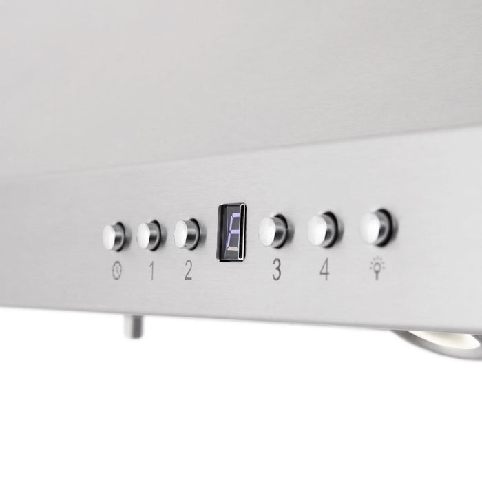 ZLINE Ducted Vent Island Mount Range Hood in Stainless Steel with Built-in ZLINE CrownSound Bluetooth Speakers GL1iCRN-BT-36