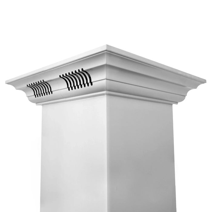 ZLINE Ducted Vent Island Mount Range Hood in Stainless Steel with Built-in ZLINE CrownSound Bluetooth Speakers GL1iCRN-BT-36