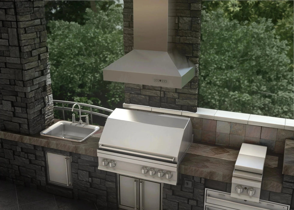 ZLINE Ducted Wall Mount Range Hood in Outdoor Approved Stainless Steel 697-304-42