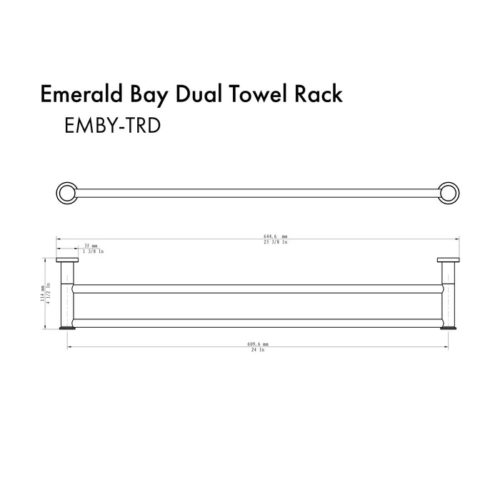 ZLINE Emerald Bay Double Towel Rail EMBY-TRD-PG