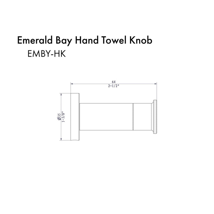 ZLINE Emerald Bay Towel Hook EMBY-HK-PG
