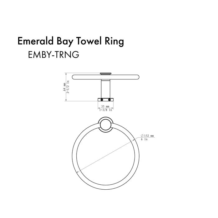 ZLINE Emerald Bay Towel Ring EMBY-TRNG-CH