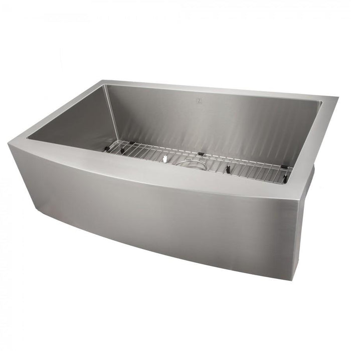 ZLINE Farmhouse 33" Single Bowl Apron Sink, Stainless Steel, SAS-33