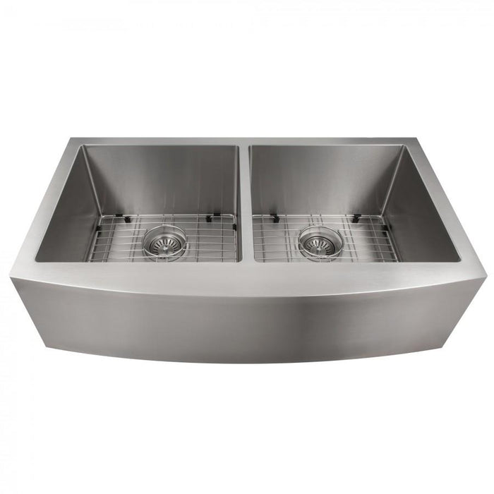 ZLINE Farmhouse 36" Double Bowl Apron Sink Stainless Steel, SA50D-36