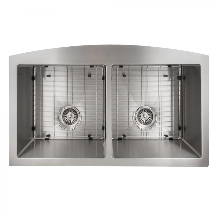 ZLINE Farmhouse 36" Double Bowl Apron Sink Stainless Steel, SA50D-36