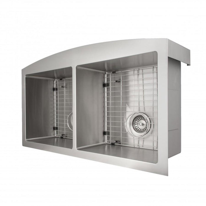 ZLINE Farmhouse 36" Double Bowl Apron Sink Stainless Steel, SA50D-36