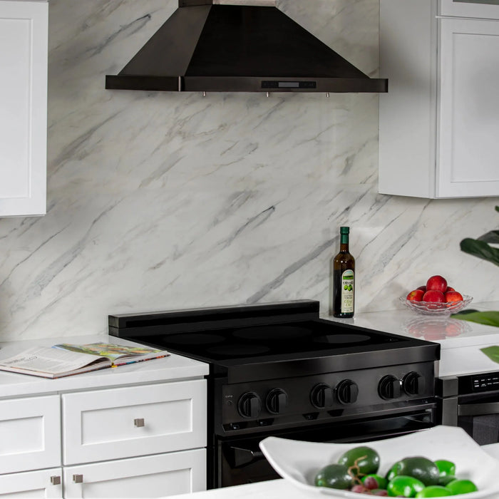 ZLINE Induction Range with a 4 Element Stove and Electric Oven in Black Stainless Steel RAIND-BS-30