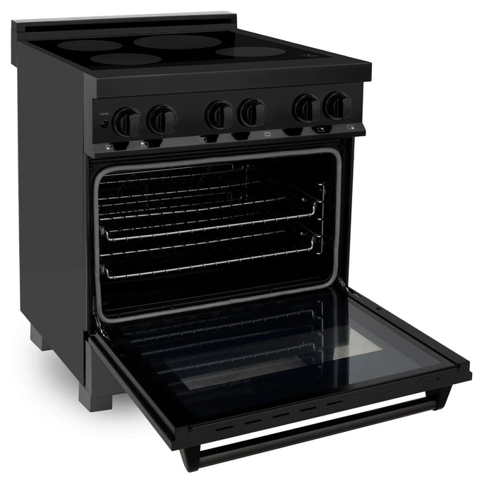 ZLINE Induction Range with a 4 Element Stove and Electric Oven in Black Stainless Steel RAIND-BS-30