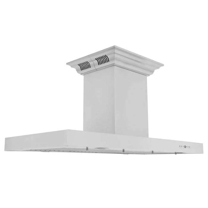 Zline Island Mount Range Hood in Stainless Steel with Built-in ZLINE CrownSound™ Bluetooth Speakers KE2iCRN-BT-36