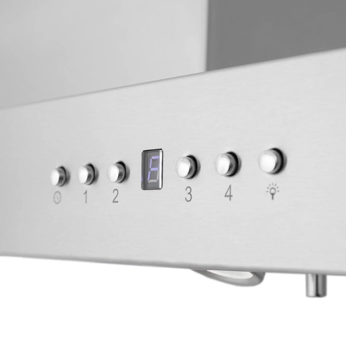 Zline Island Mount Range Hood in Stainless Steel with Built-in ZLINE CrownSound™ Bluetooth Speakers KE2iCRN-BT-36