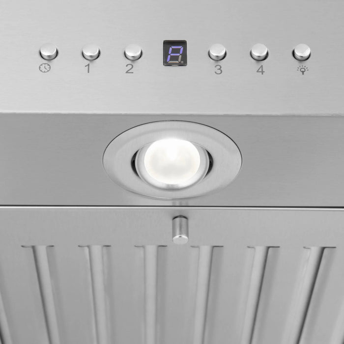 Zline Island Mount Range Hood in Stainless Steel with Built-in ZLINE CrownSound™ Bluetooth Speakers KE2iCRN-BT-48