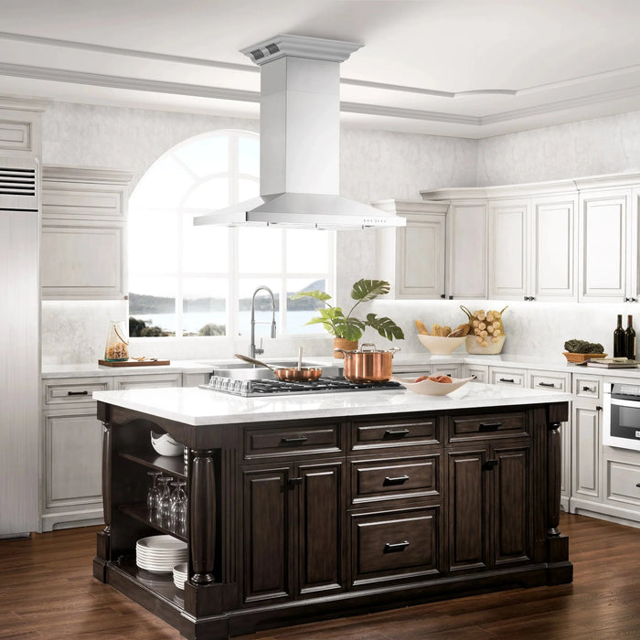 Zline Island Range Hood, Stainless, Bluetooth Speakers GL2iCRN-BT-30