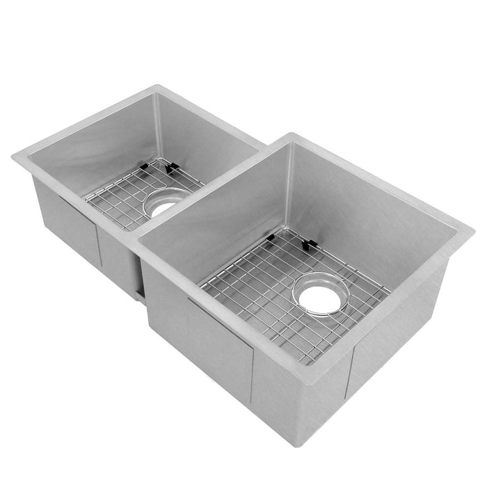 ZLINE Jackson 32" Undermount Double Bowl Sink In DuraSnow Stainless Steel, SRDL-32S