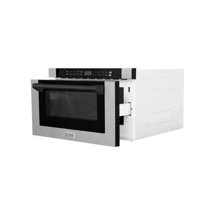 Zline Microwave Drawer, DuraSnow, Matte Black MWDZ-1-SS-H-MB