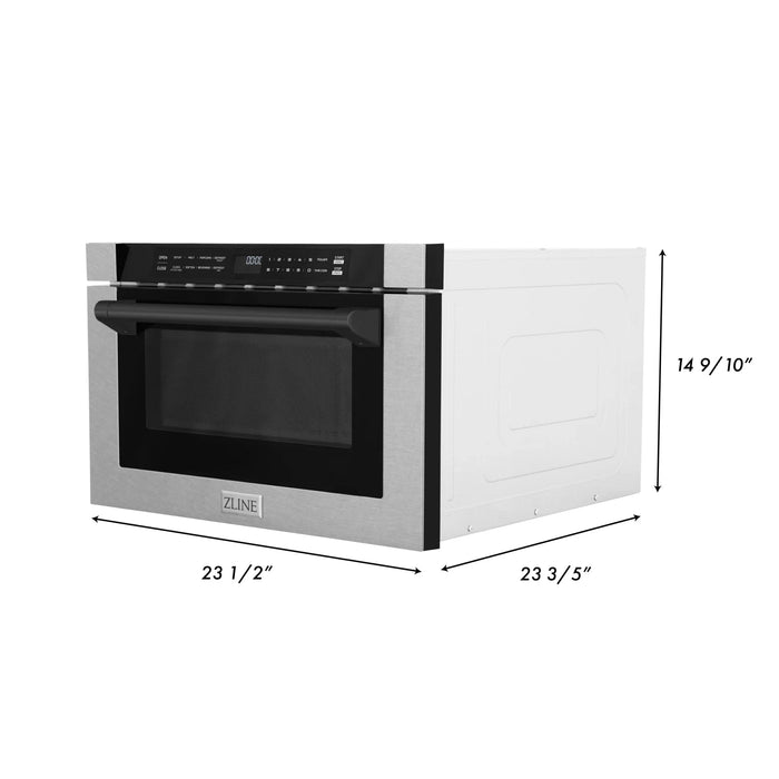 Zline Microwave Drawer, DuraSnow, Matte Black MWDZ-1-SS-H-MB