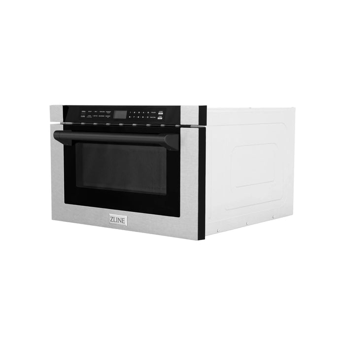Zline Microwave Drawer, DuraSnow, Matte Black MWDZ-1-SS-H-MB
